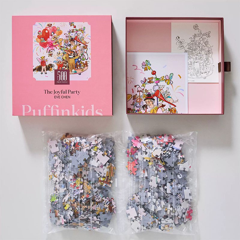 Puffinkids-The Joyful Party (1) Puffinkids-500 Piece Puzzle-The Joyful Party