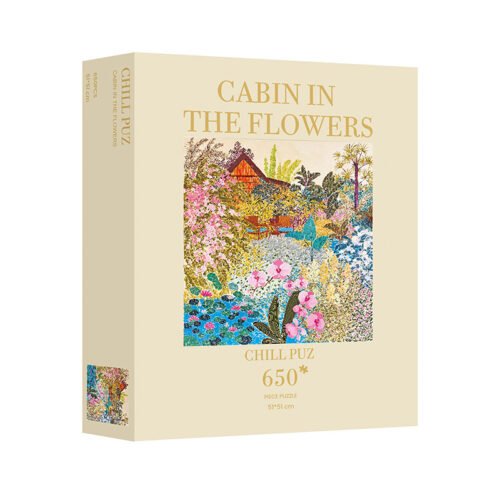 Chill Puz-Cabin in the Flowers (1) Chill Puz-650 Piece Puzzle-Cabin in the Flowers