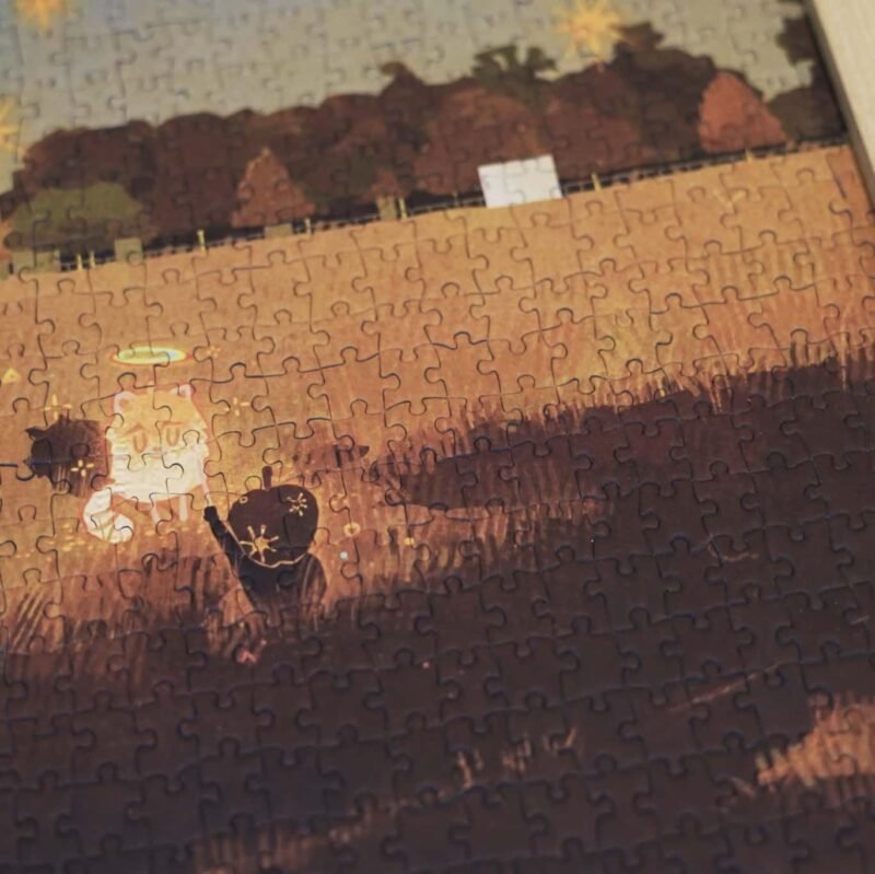 Pazou-500 Piece Puzzle-Noontide Stroll into Golden Rice Fields