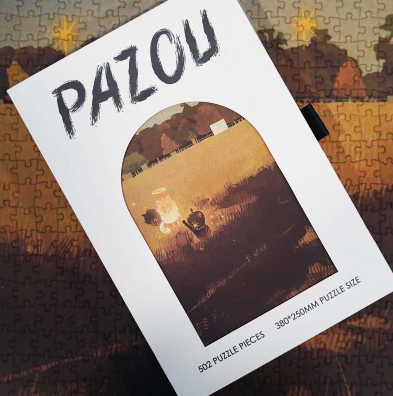 Pazou-500 Piece Puzzle-Noontide Stroll into Golden Rice Fields