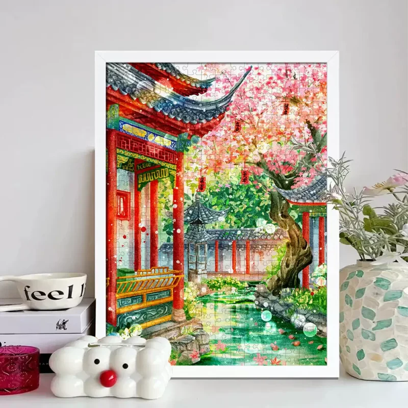 Priceces-500pcs Jigsaw Puzzle-A Creek Cloaked in Flowers