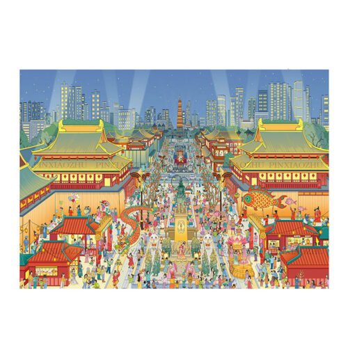 Priceces-Great Tang Never-Sleeping City (4) Priceces-1000pcs Jigsaw Puzzle-Great Tang Never-Sleeping City