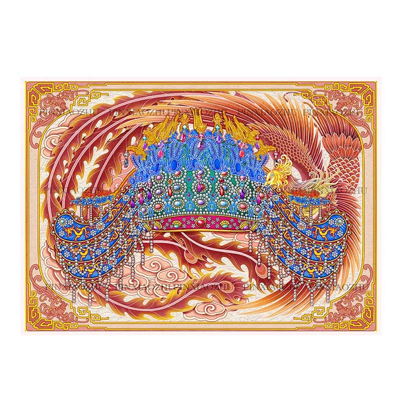 Priceces-The Coronet with Nine Dragons and Nine Phoenixes (2) Priceces-1000pcs Jigsaw Puzzle-The Coronet with Nine Dragons and Nine Phoenixes