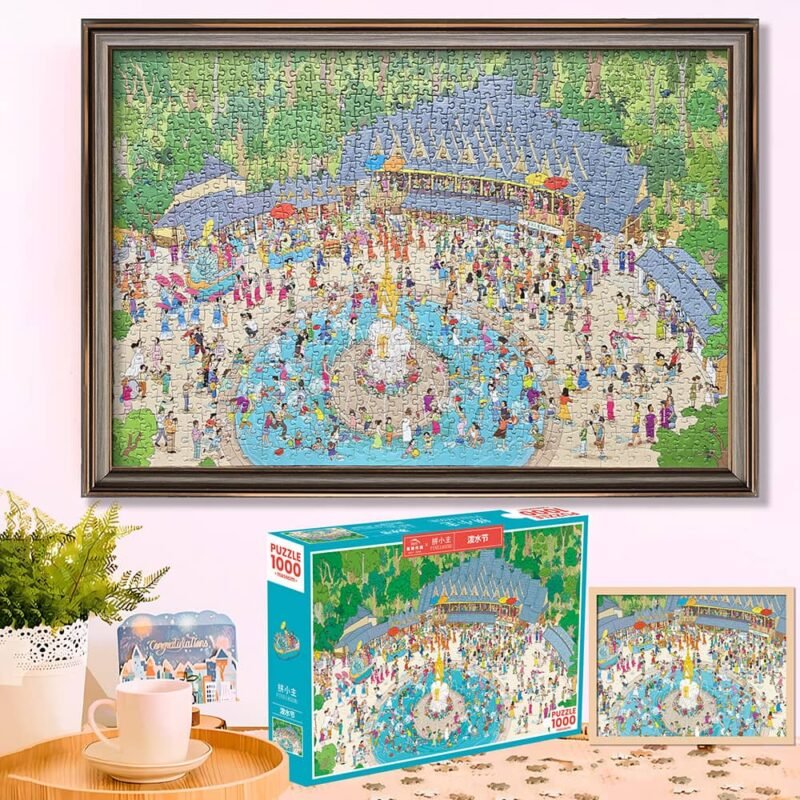 Priceces-1000pcs Jigsaw Puzzle-Water-Splashing Festival