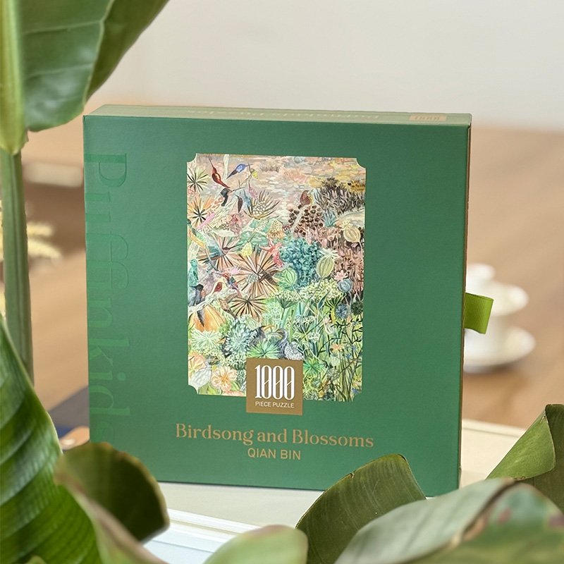 Puffinkids-1000 Piece Irregular Cut Puzzle-Birdsong and Blossoms