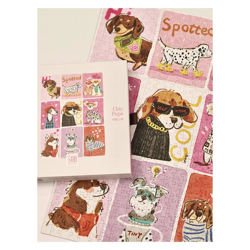Puffinkids-500 Piece Puzzle-Chic Pups