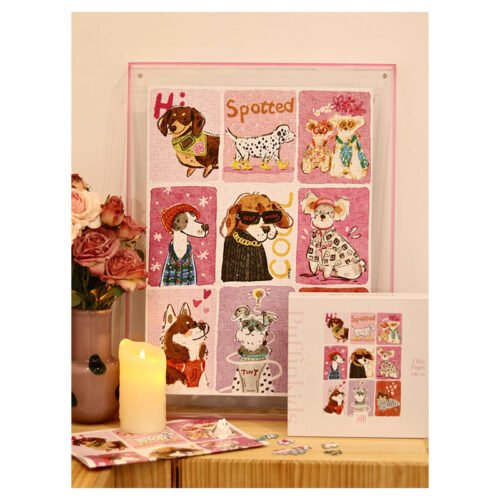 Puffinkids-Chic Pups (4) Puffinkids-500 Piece Puzzle-Chic Pups