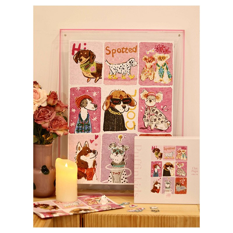 Puffinkids-500 Piece Puzzle-Chic Pups