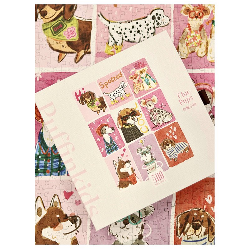 Puffinkids-500 Piece Puzzle-Chic Pups