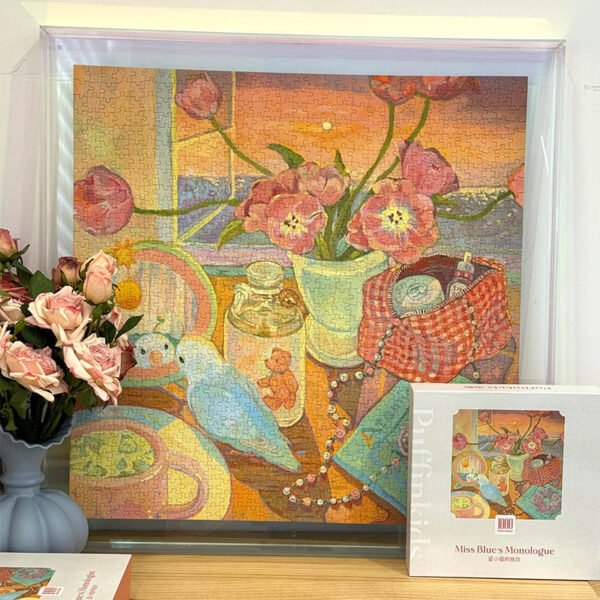 Puffinkids-1000 Piece Irregular Cut Puzzle-Miss Blues Monologue