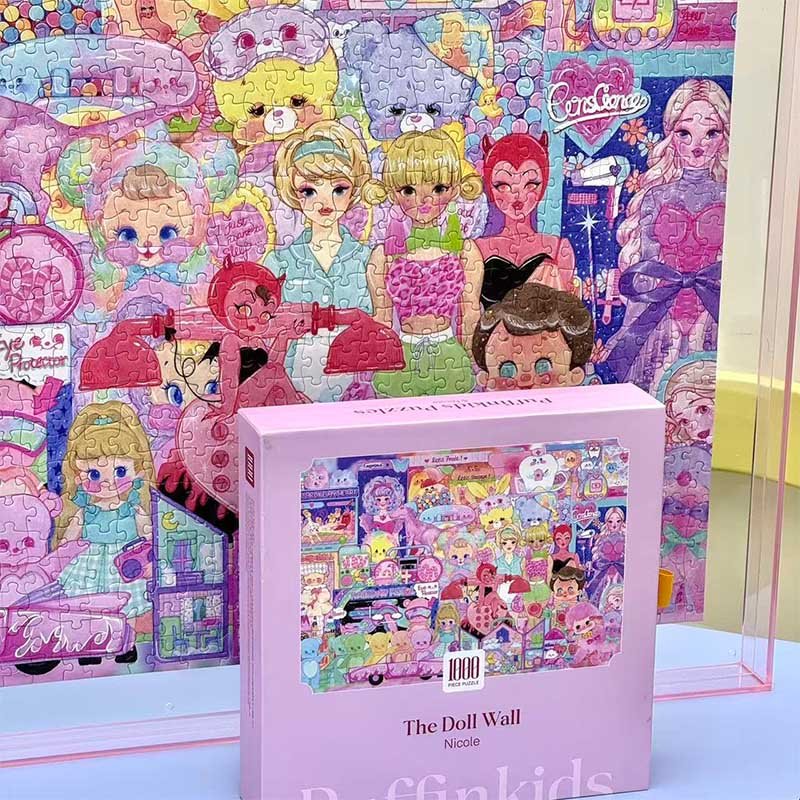 Puffinkids-1000 Piece Irregular Cut Puzzle-The Doll Wall