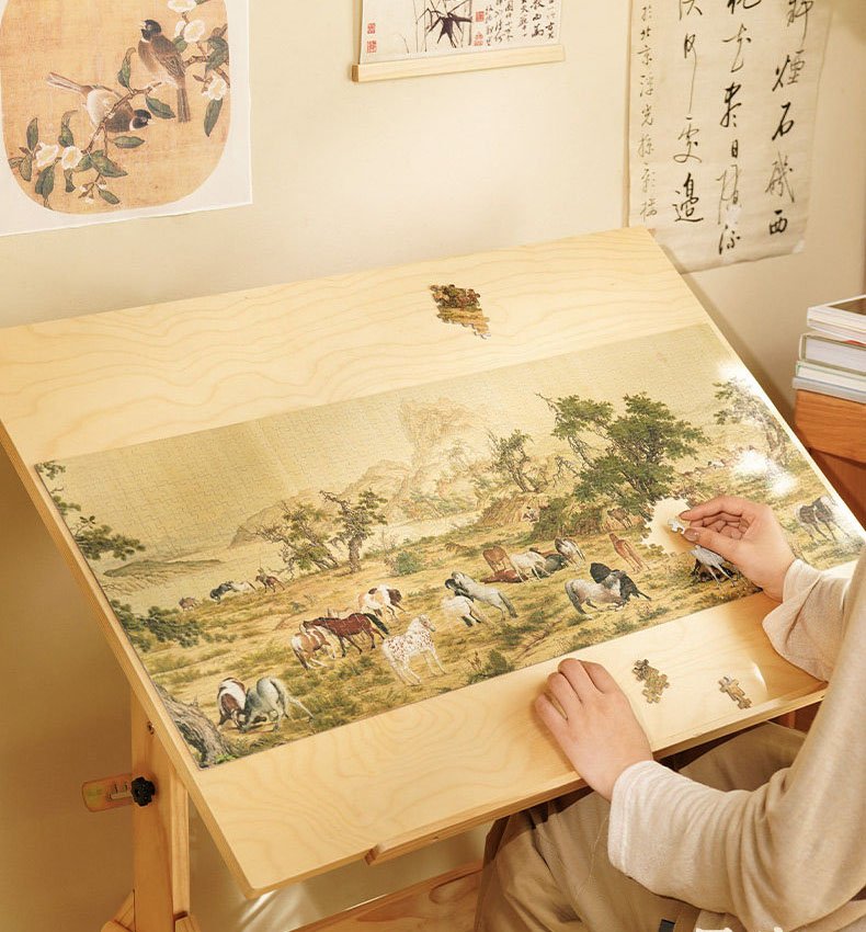 Toi-1000pcs Jigsaw Puzzle-One Hundred Horses