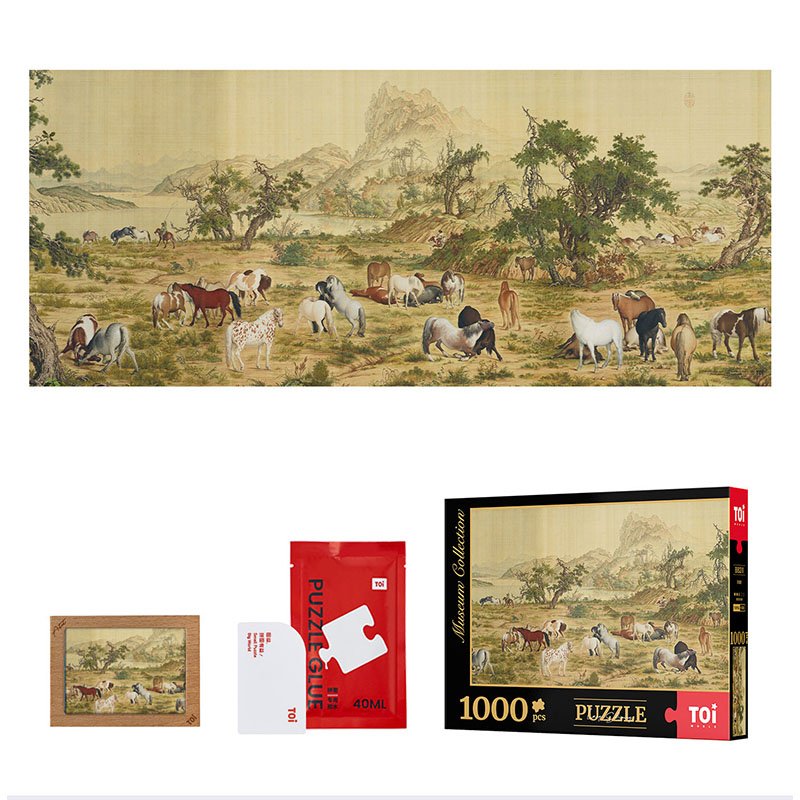 Toi-1000pcs Jigsaw Puzzle-One Hundred Horses