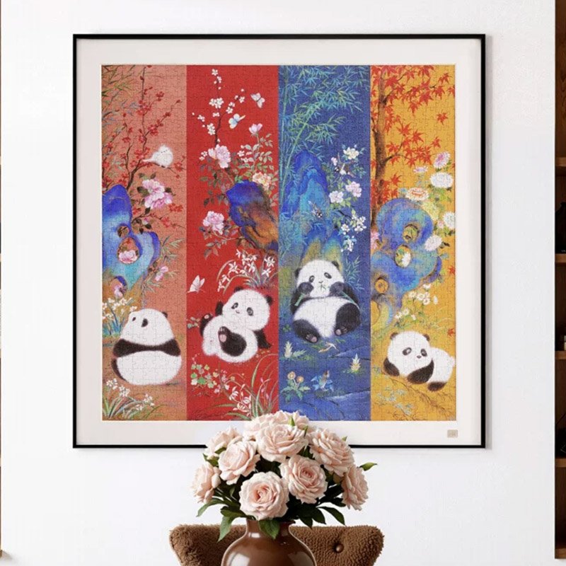 Toi-1024pcs Jigsaw Puzzle-Panda in Four Seasons