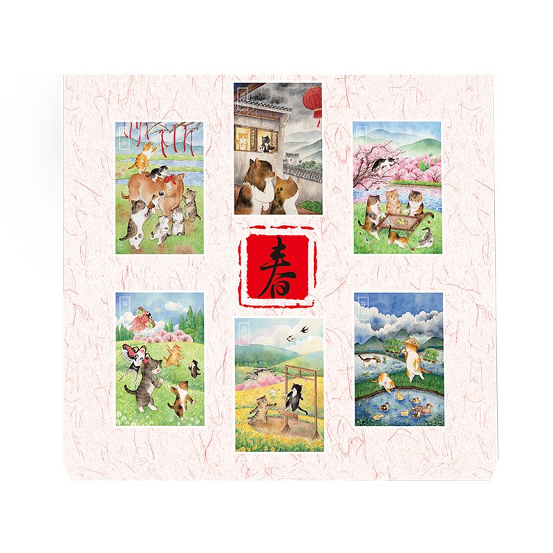 Tutudingdang-24 Solar Terms-Spring (2) TuTuDingDang-24 Solar Terms Cat Puzzle-Spring-300pcs*6 Boxes