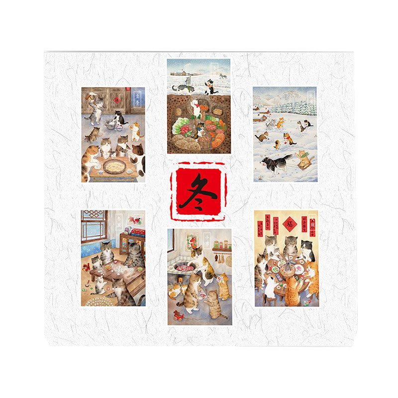 Tutudingdang-24 Solar Terms-Winter (2) TuTuDingDang-24 Solar Terms Cat Puzzle-Winter-300pcs*6 Boxes