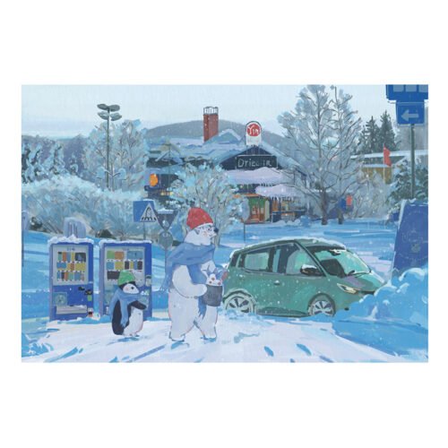 Almost Full-1000pcs Jigsaw Puzzle-Snowy Day