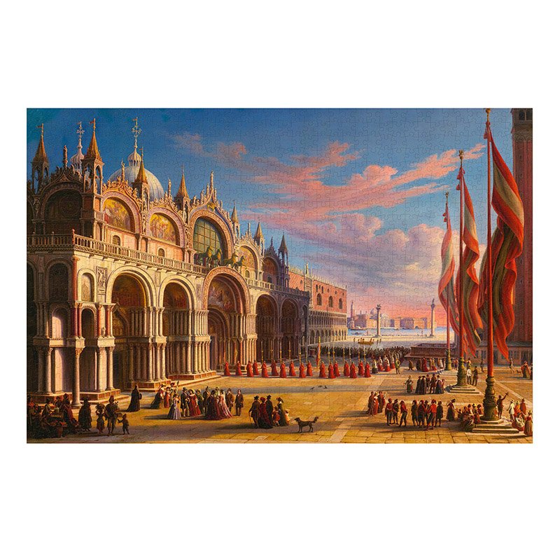 Discontinued-Bayby Fabric-Finish Puzzle with Resin Core-Piazza San Marco, Venice-1000pcs