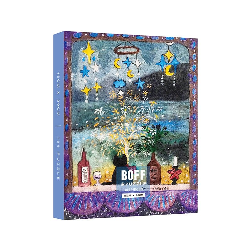 Boff 165pcs Puzzle-Travelling Black Cat (8) Boff Travelling Cat Puzzle-165pcs-Fireworks