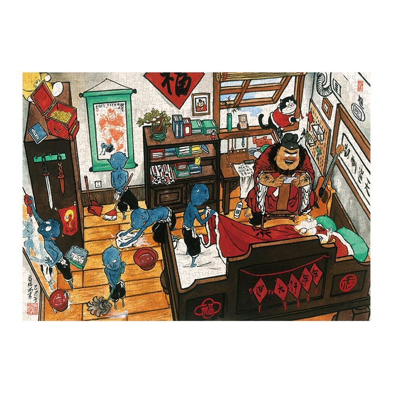 Happy Puzzle-1000 Piece Puzzle-Zhongkui Spring Cleaning