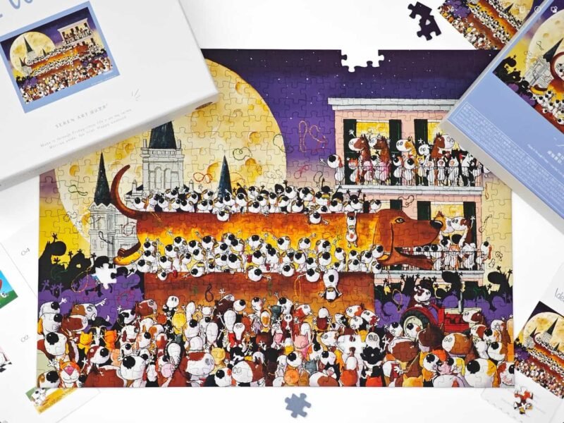 Seren Art-500 Piece Puzzle-Holiday Dogs