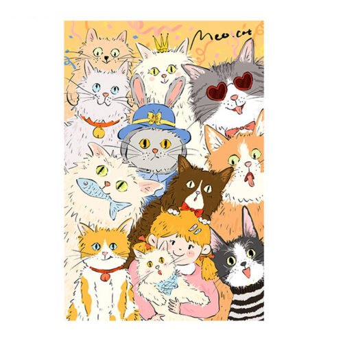 Momibook-1000 Piece Jigsaw Puzzle-Meow(Flocked Finish)