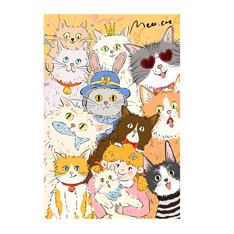 Momibook-Meow (3) Momibook-1000 Piece Jigsaw Puzzle-Meow(Flocked Finish)