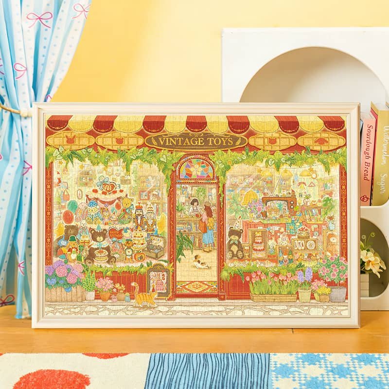 Momibook-1000 Piece Jigsaw Puzzle-Vintage Toys(Gold Foil)