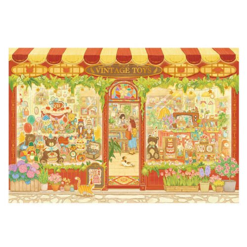 Momibook-1000 Piece Jigsaw Puzzle-Vintage Toys(Gold Foil)