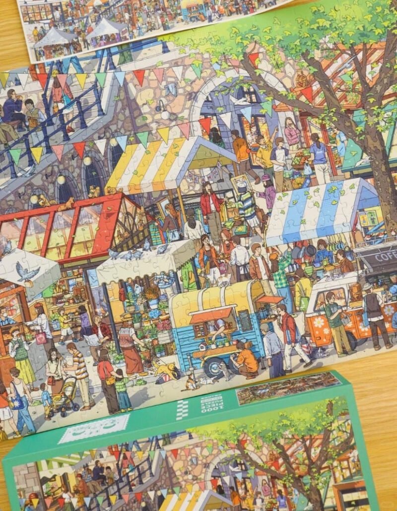 Ni Puzz-Town Market (1) Ni Puzz-1000pcs Jigsaw Puzzle-Town Market