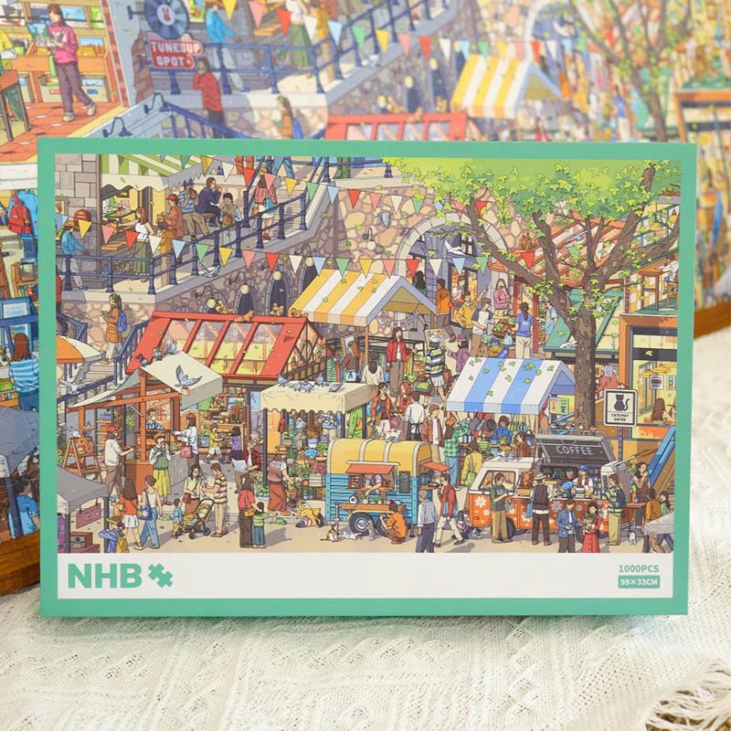 Ni Puzz-Town Market (2) Ni Puzz-1000pcs Jigsaw Puzzle-Town Market