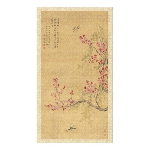 Swallows Among Willow and Apricot Blossoms (1) Discontinued-Bayby Fabric-Finish Puzzle with Resin Core-Swallows Among Willow and Apricot Blossoms-1200pcs