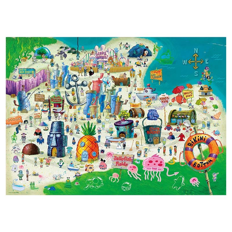 Toi-Sponge Bob Bikini Bottom (1) Toi-1000pcs Jigsaw Puzzle-Sponge Bob Bikini Bottom