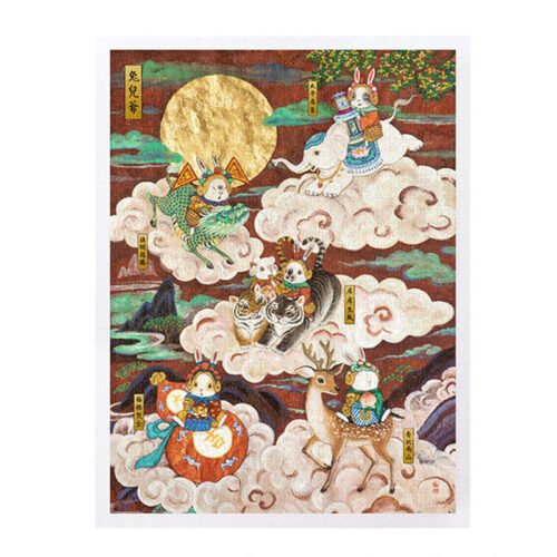 3djp/Pintoo-1200pcs Plastic Jigsaw Puzzles-Rabbit God