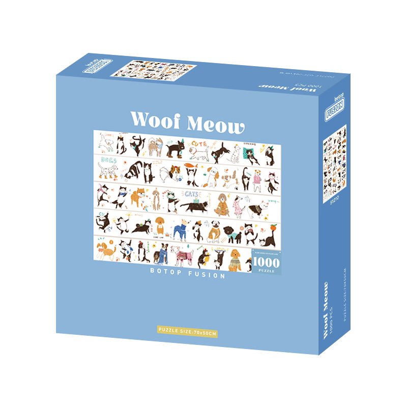 Botop Fusion-1000pcs Jigsaw Puzzle-Woof Meow