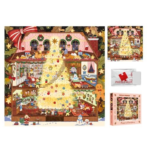 Dream Friends-500 Jigsaw Puzzle-Puppie's Christmas