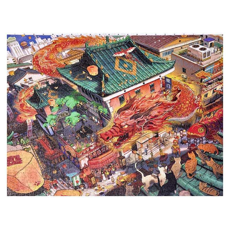 3djp/Pintoo-Plastic Jigsaw Puzzles 2000pcs-Fish Leaping Over the Dragon Gate