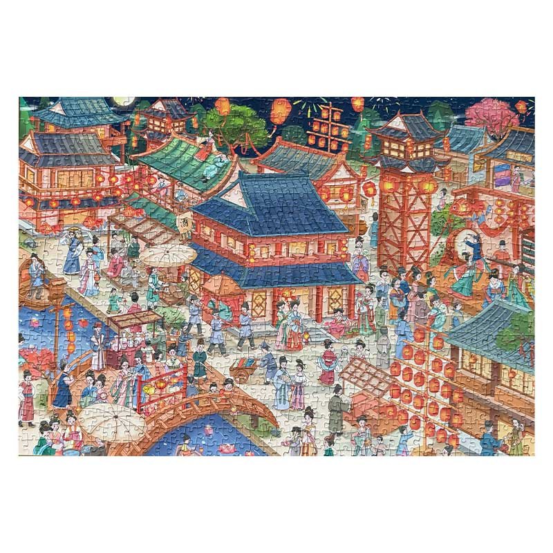 Kessing-1000pcs Jigsaw Puzzle-Night Tour of the Tang Dynasty