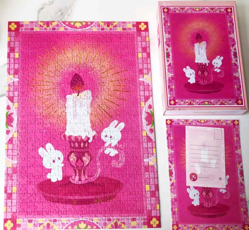 Kessing-500pcs Jigsaw Puzzle-Rabbits and Candle