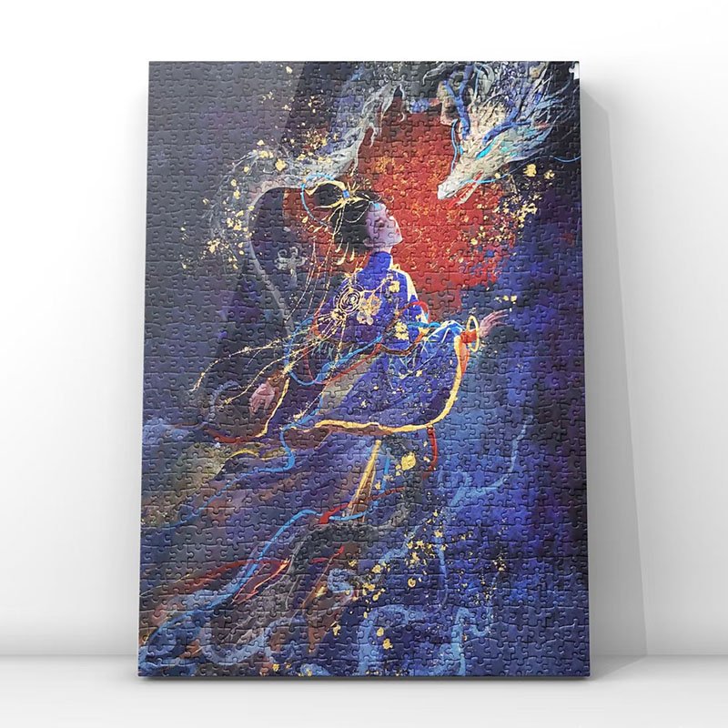 Kessing-1000pcs Jigsaw Puzzle-The Dragon and phoenix