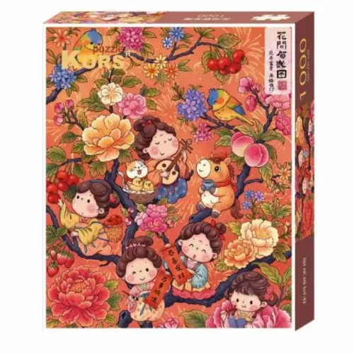 Kors-1000pcs Jigsaw Puzzle-New Year Greetings Amidst the Flowers