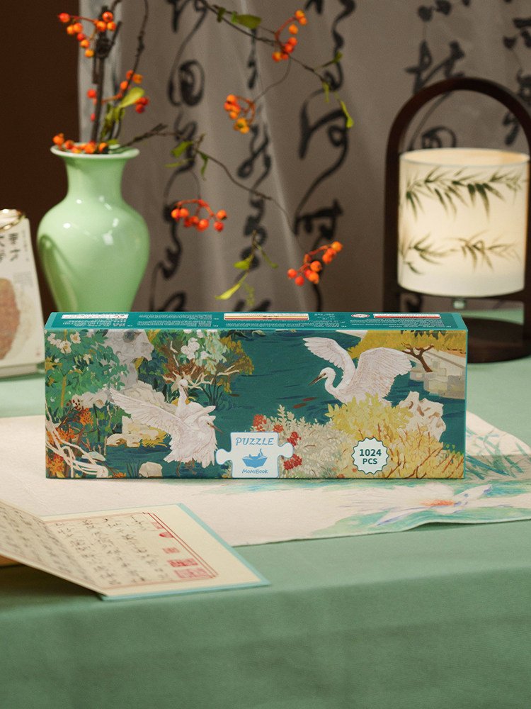 Momibook-Egrets Resting on Azure Waves-1024 Piece Jigsaw Puzzle