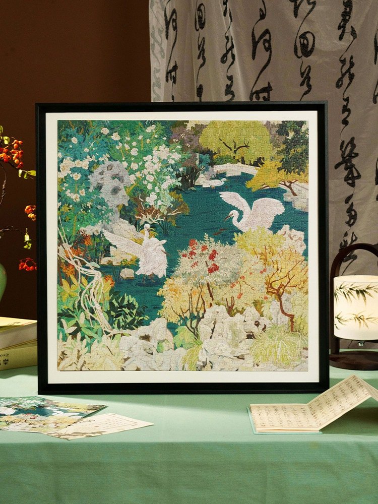 Momibook-Egrets Resting on Azure Waves-1024 Piece Jigsaw Puzzle