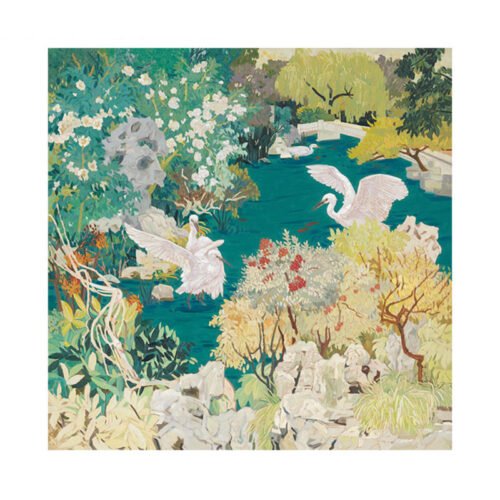 Momibook-Egrets Resting on Azure Waves-1024 Piece Jigsaw Puzzle