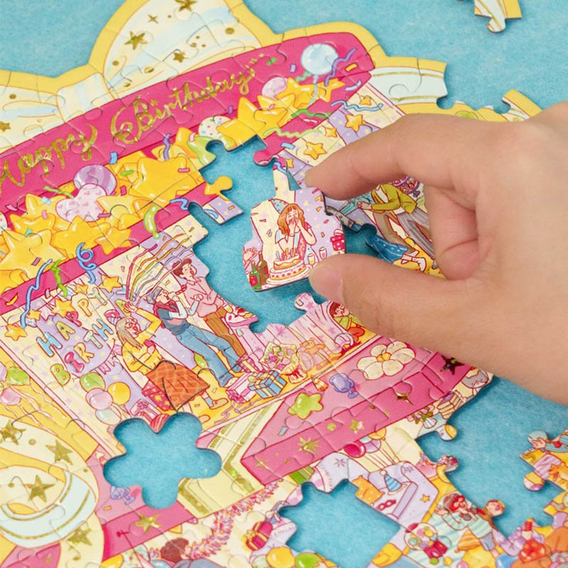 Momibook-Birthday Surprise-259 Piece Jigsaw Puzzle(Gold Foil)