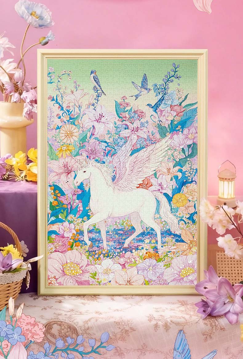 Momibook-Floral Auspicious Beasts(Gold Foil)-1000 Piece Jigsaw Puzzle