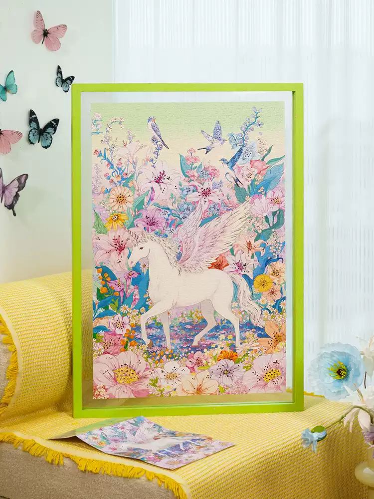 Momibook-Floral Auspicious Beasts(Gold Foil)-1000 Piece Jigsaw Puzzle