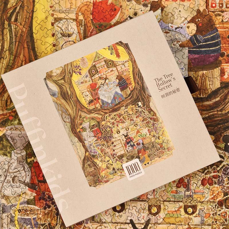 Puffinkids-1000 Piece Irregular Cut Puzzle-The Tree Hollow's Secret