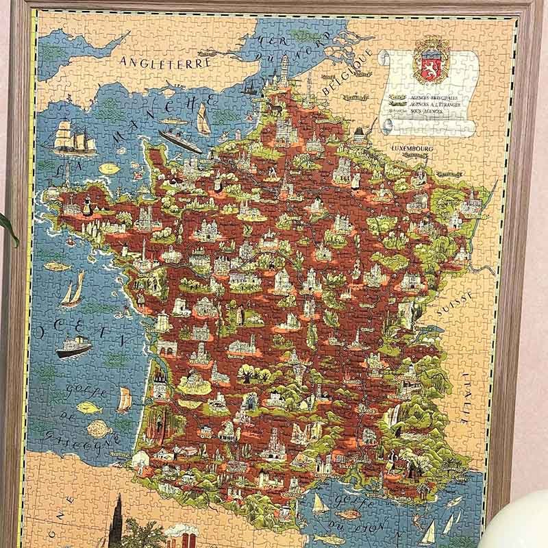 PuzPlaz-2000pcs Jigsaw Puzzle-Pictorial Map of France