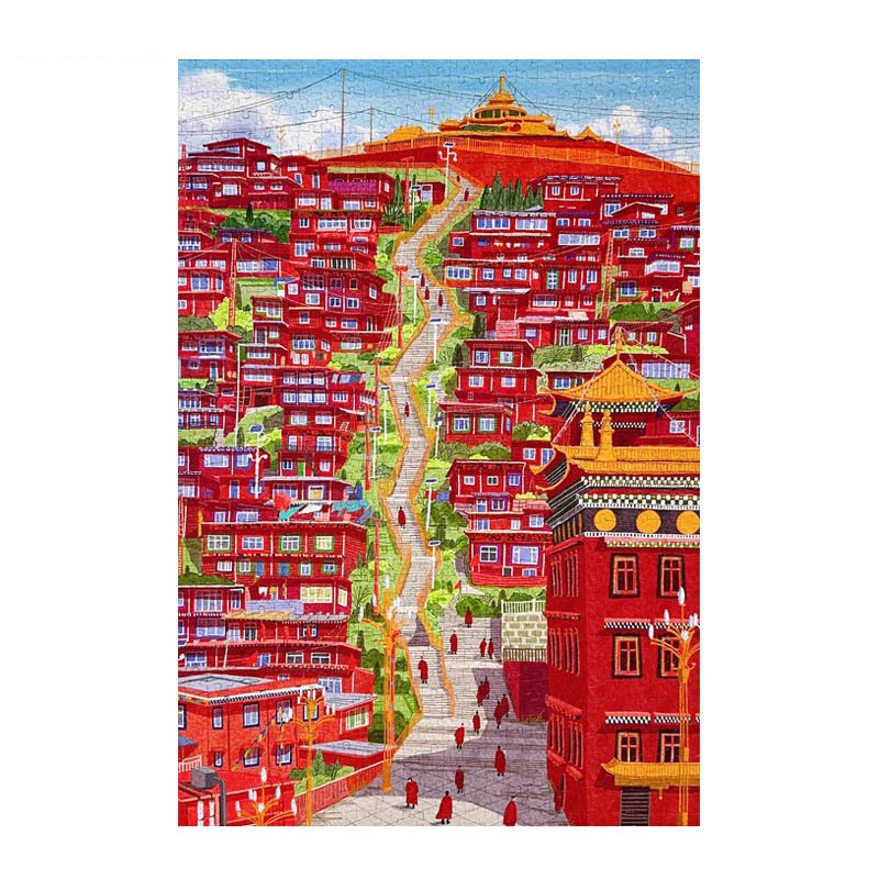 Kessing-1000pcs Jigsaw Puzzle-Seda Larung Gar Five Sciences Buddhist Academy